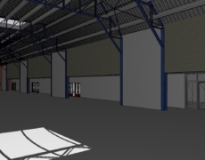 Opzetten model bestaande toestand van een sportgebouw, te Arnhem.