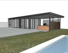 Overkapping tuinhuis Prinsenbeek